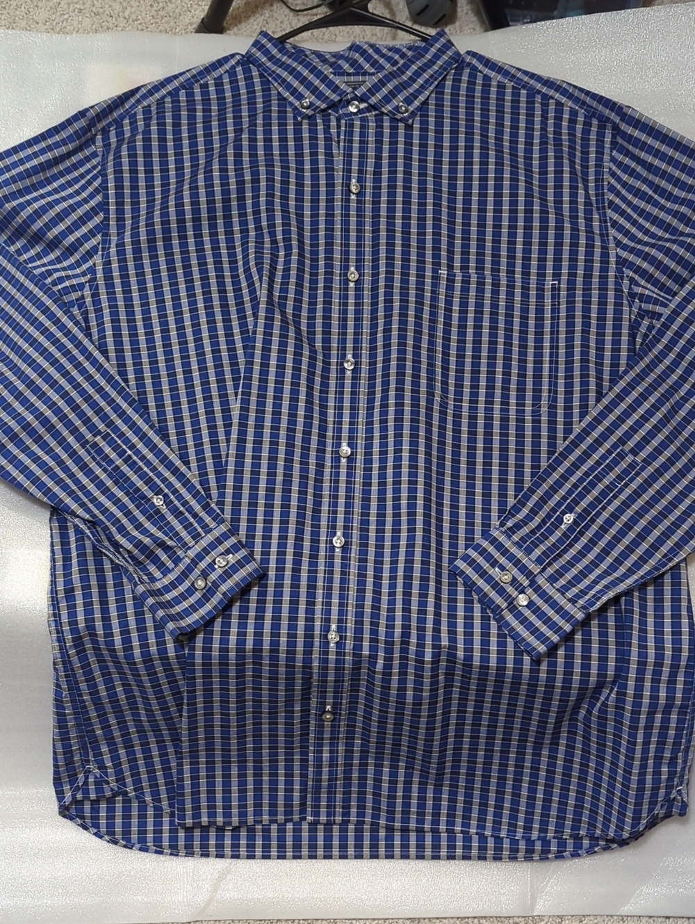 Men's Blue Checked Button-Down Shirt